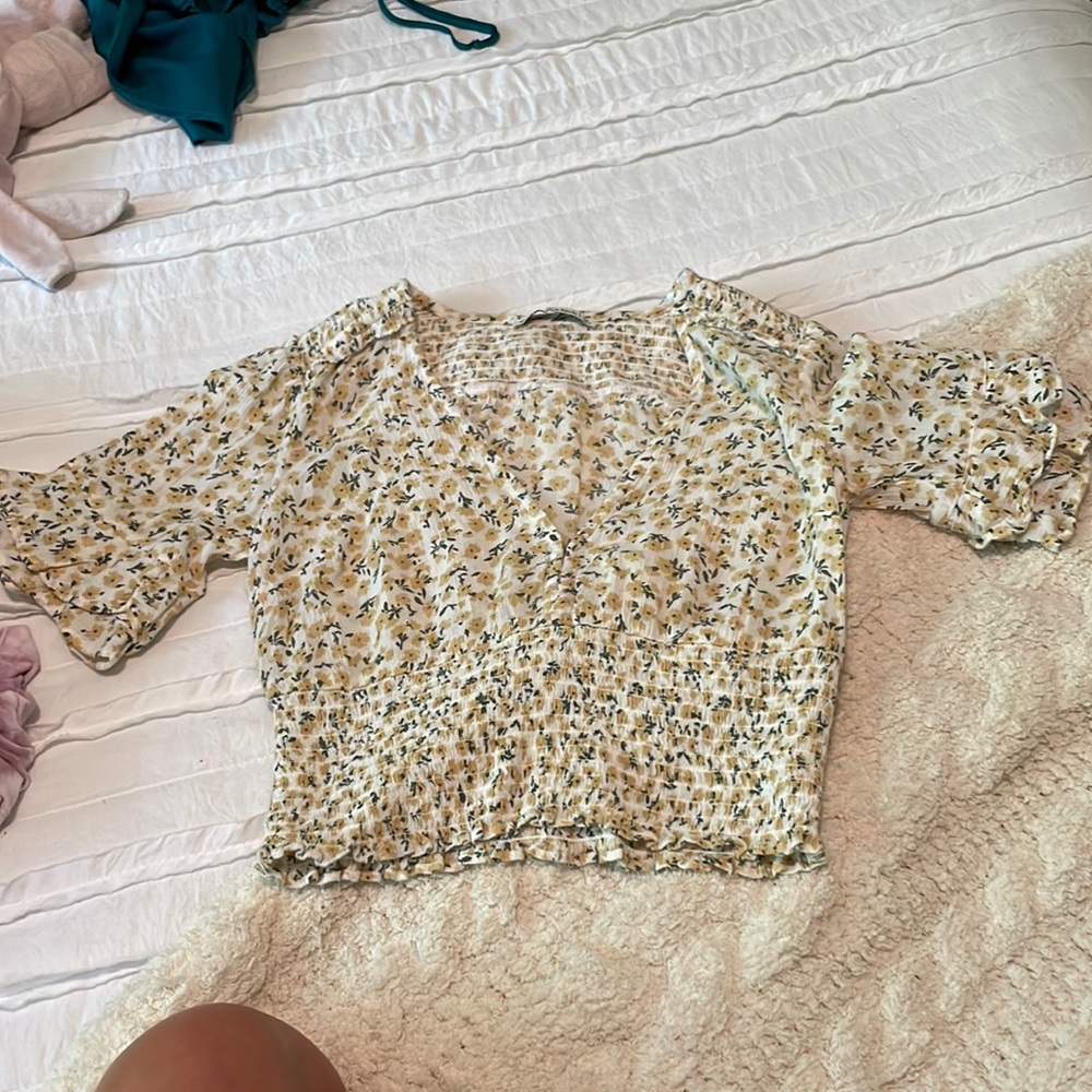 Yellow Flower Abercrombie Blouse